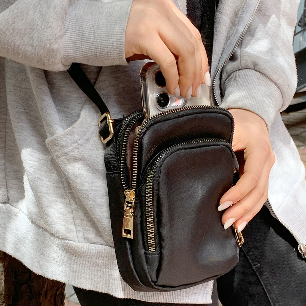Verstellbare Brusttasche zum Umhängen – 3 Fächer