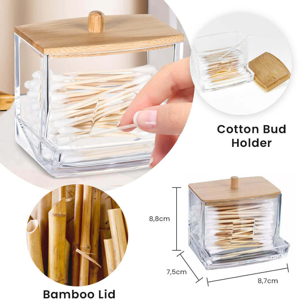 Bambus-Knospenhalter mit Ohrstöpseln aus Baumwolle und Bambus