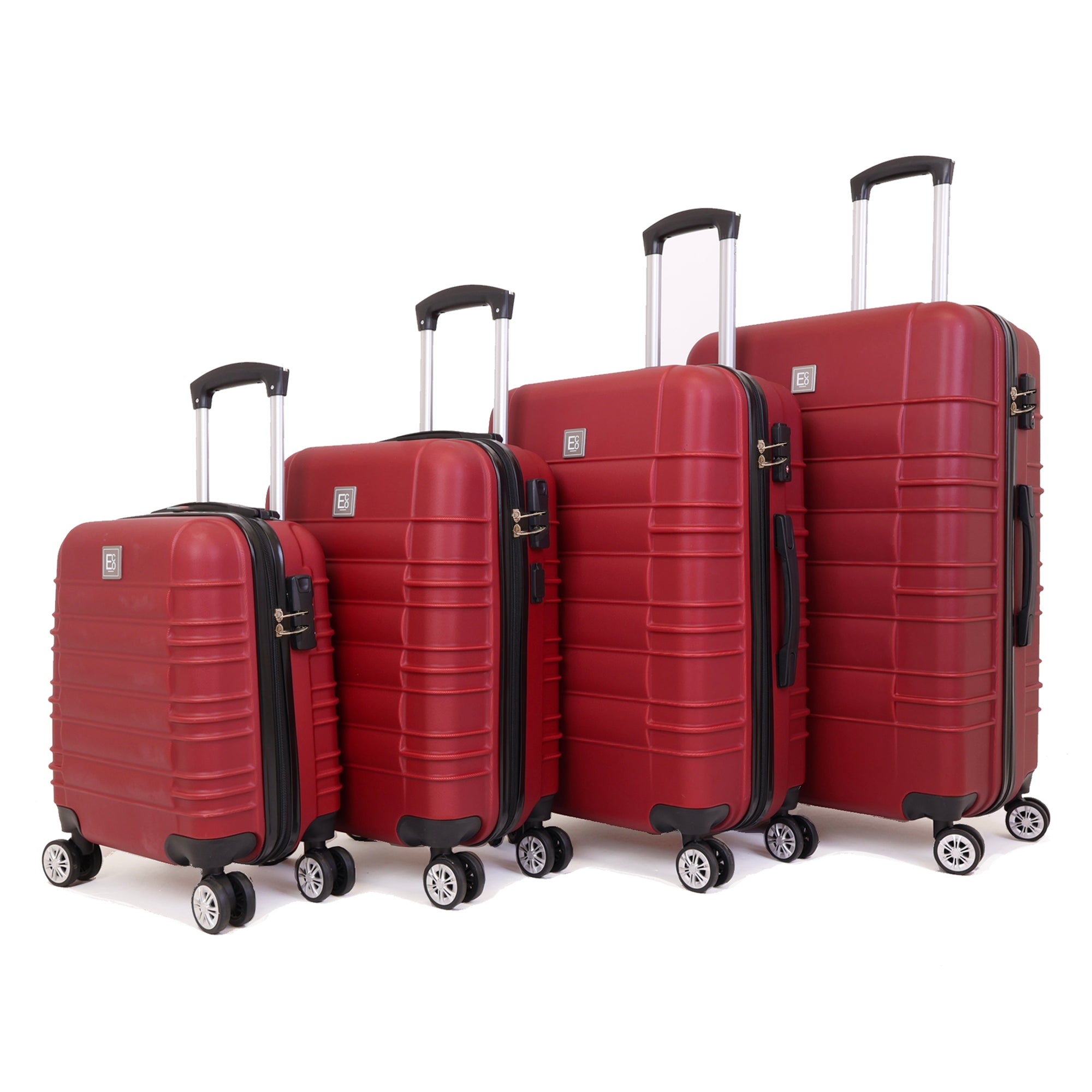 Juego de equipaje rígido Santorini - Ruedas giratorias 360 - 4 piezas - Rojo