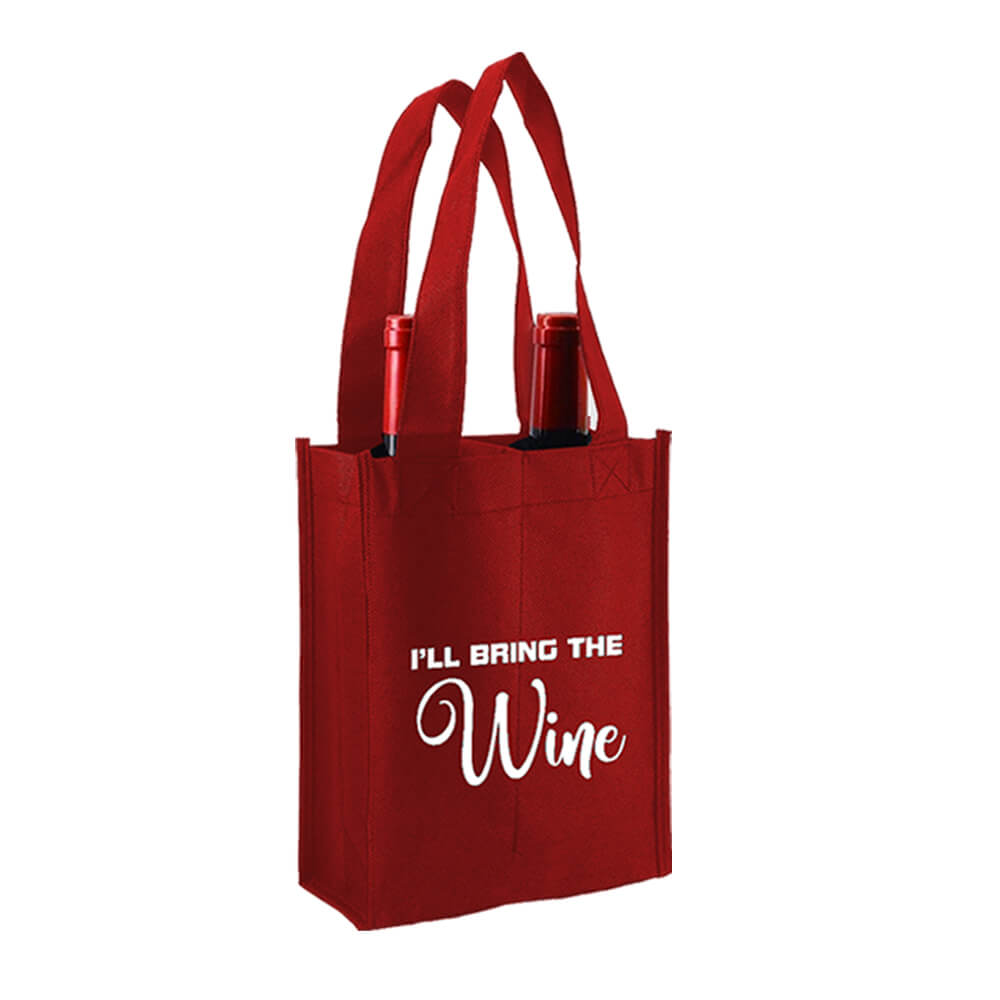 Bolsa para transportar vino reutilizable de marca - Tote para 2 portavinos