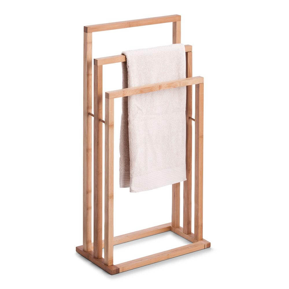 Handtuchhalter aus Bambus mit 3 Kleiderbügeln – umweltfreundlich 