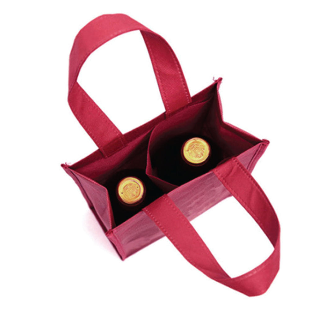 Bolsa para transportar vino reutilizable de marca - Tote para 2 portavinos