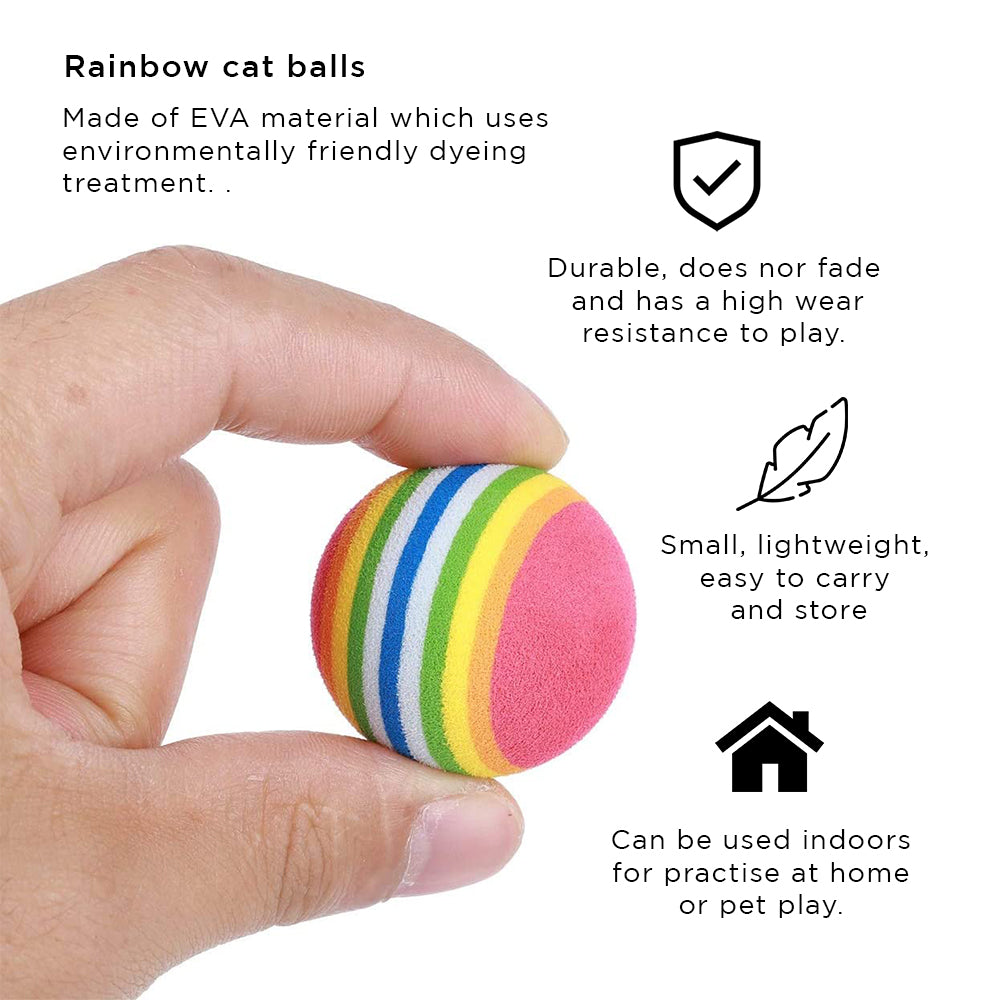 Juguetes para gatos - Diseño de bolas para gatos arcoíris - 3 piezas