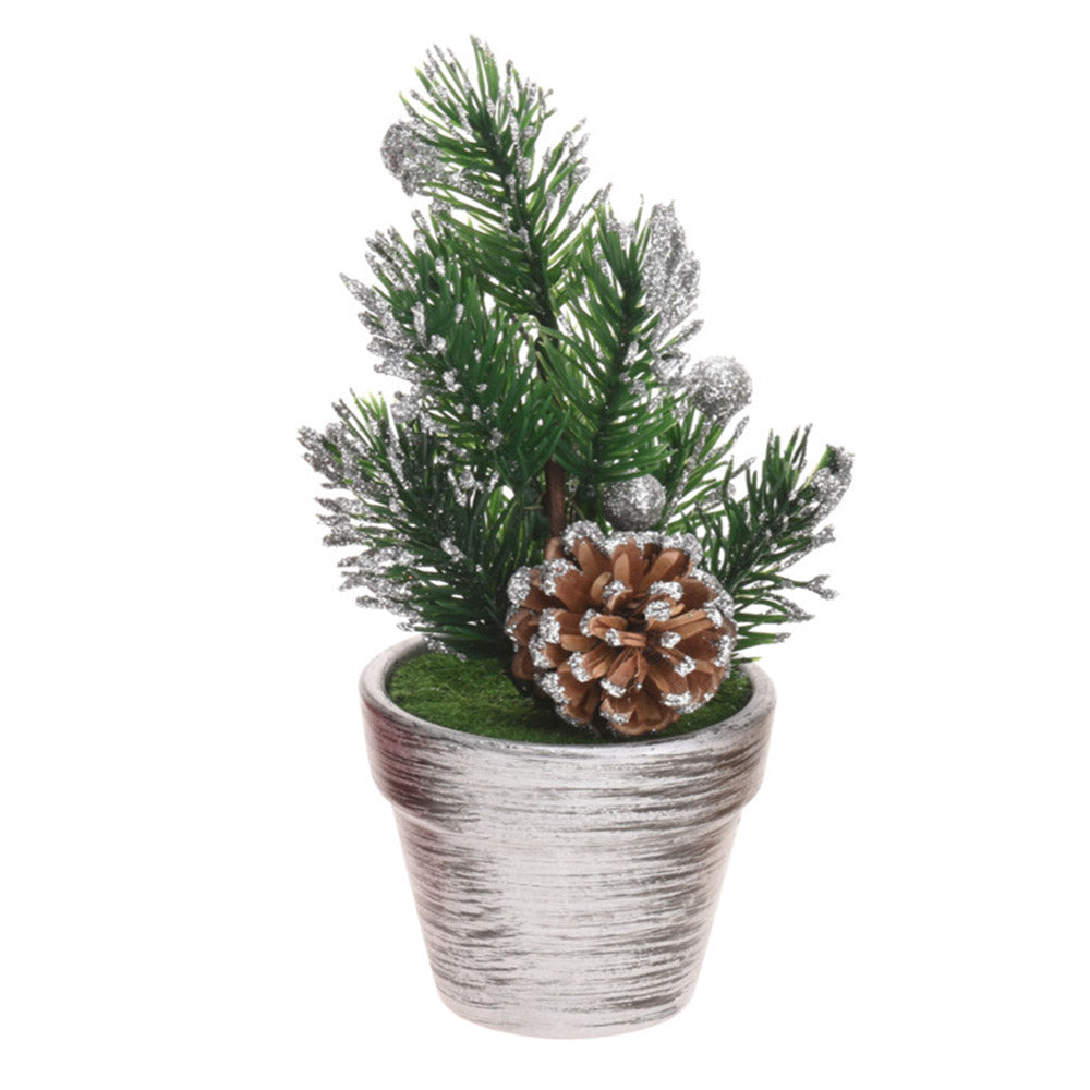 Mini-Weihnachtsbaum im Keramiktopf mit Glitzer