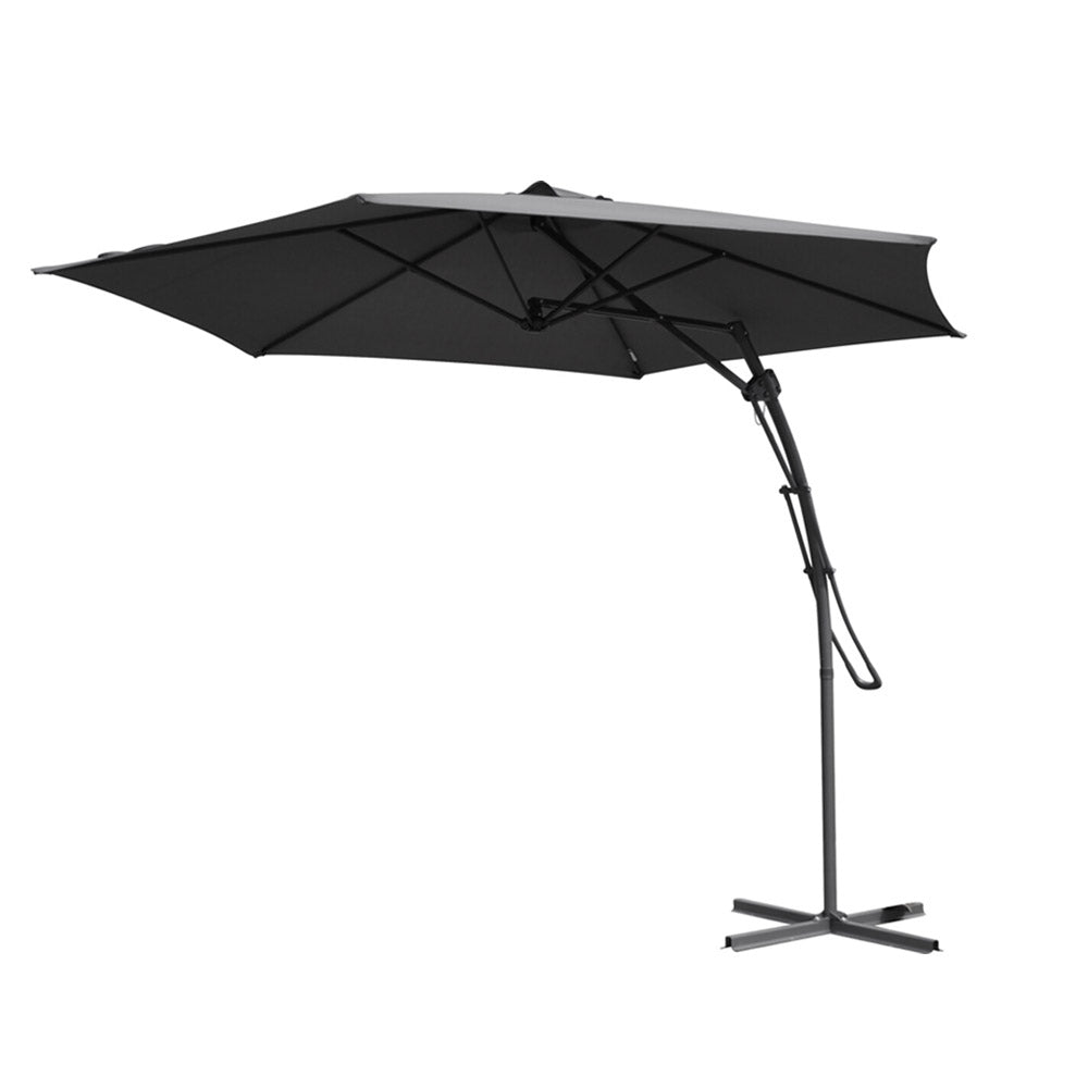 Paraguas Cantilever con Sistema Push-Up - Gris Oscuro
