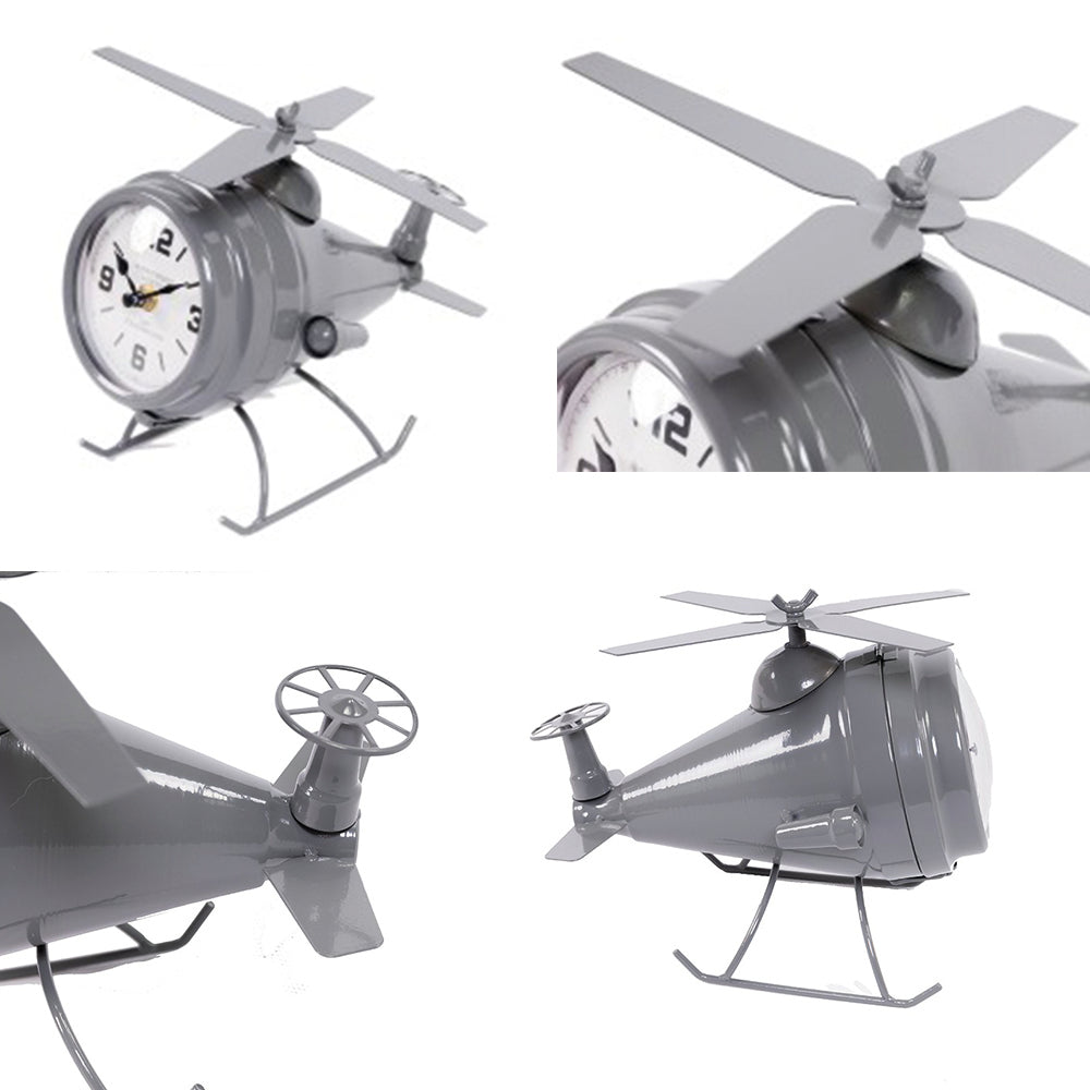 Tischuhr – Hubschraubermodell aus Metall